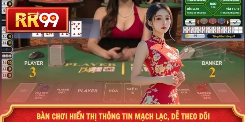 Bàn chơi hiển thị thông tin mạch lạc, dễ theo dõi